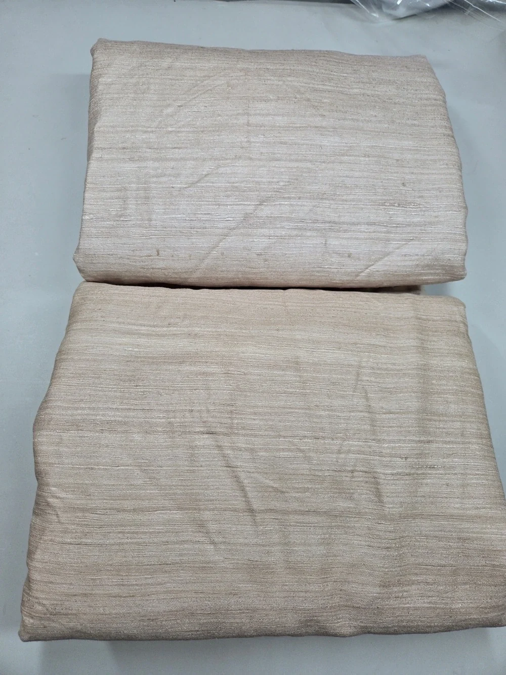 NWT QUINCE Set Of 2 48x96 Raw Silk Room Blackout Sand 8665